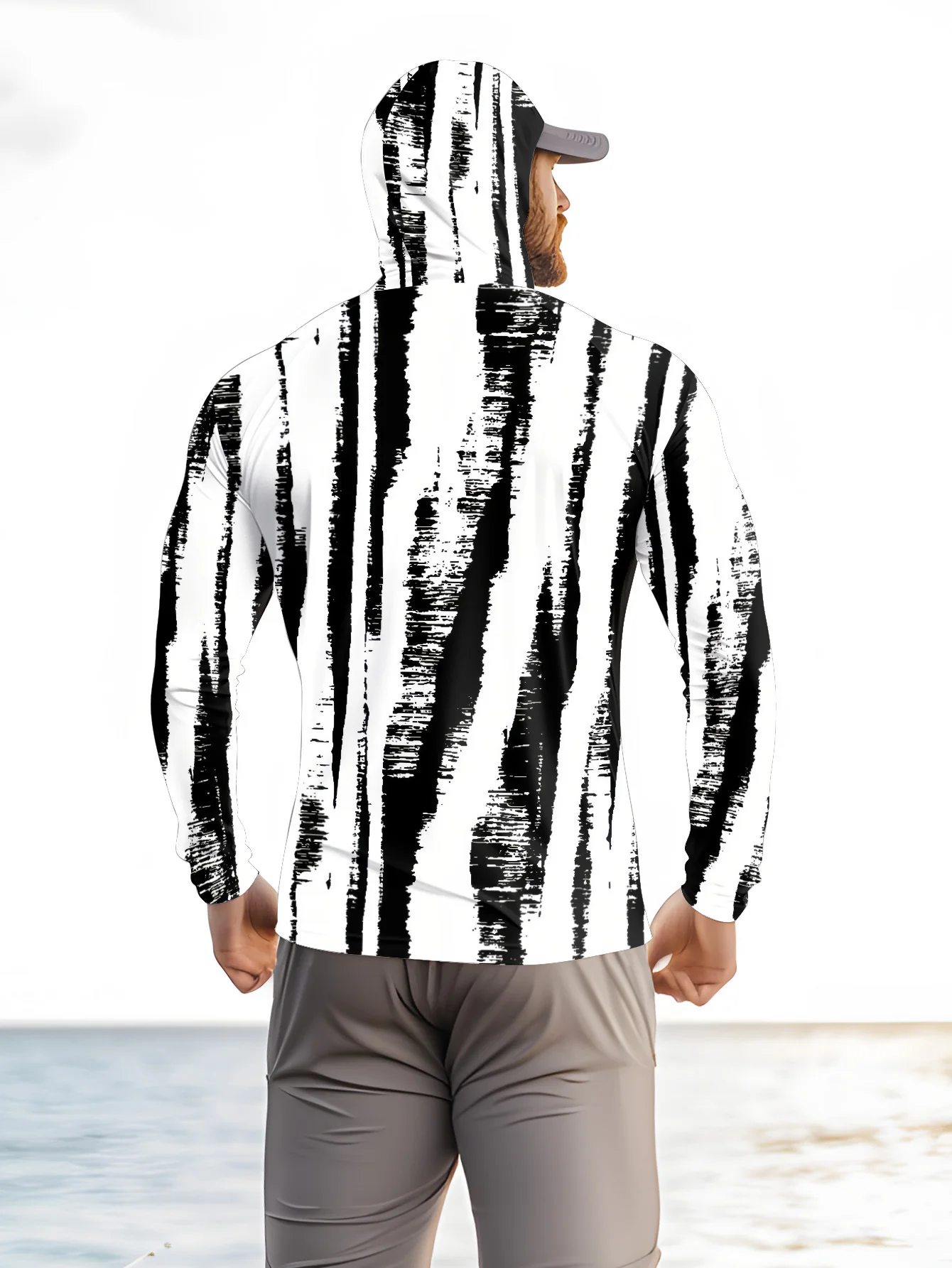 Men Black‑White Stripe Fishing - огляд і ціна Fishing Mask Sun Protection