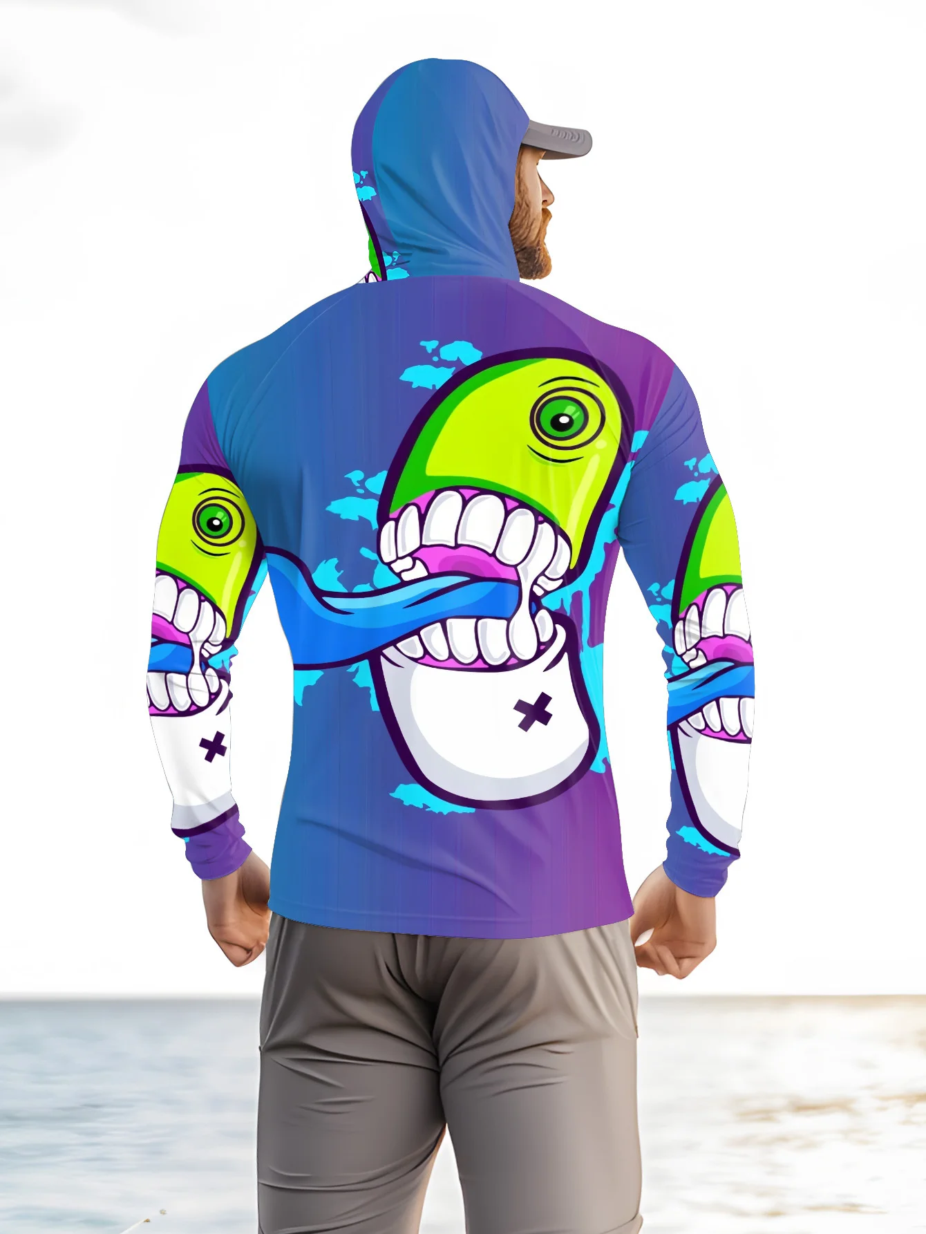 Men Cartoon Monster Graffiti F - огляд і ціна Fishing Mask Sun Protection