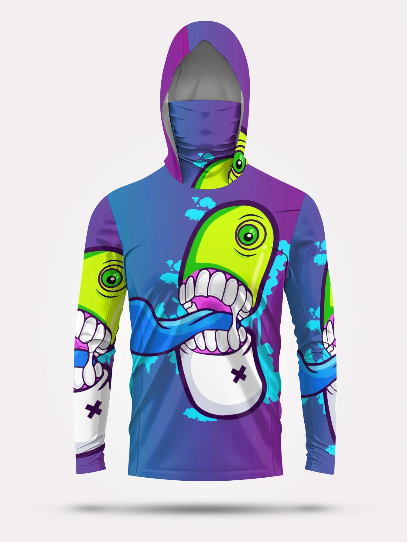 Men Cartoon Monster Graffiti F - огляд і ціна Fishing Mask Sun Protection
