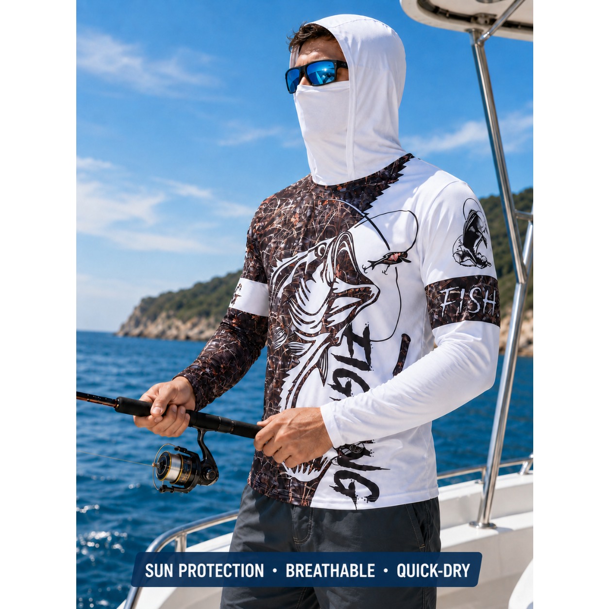 MALFC 1PC Men Hood Fishing Shi - огляд і ціна Fishing Shirt Uv Protection