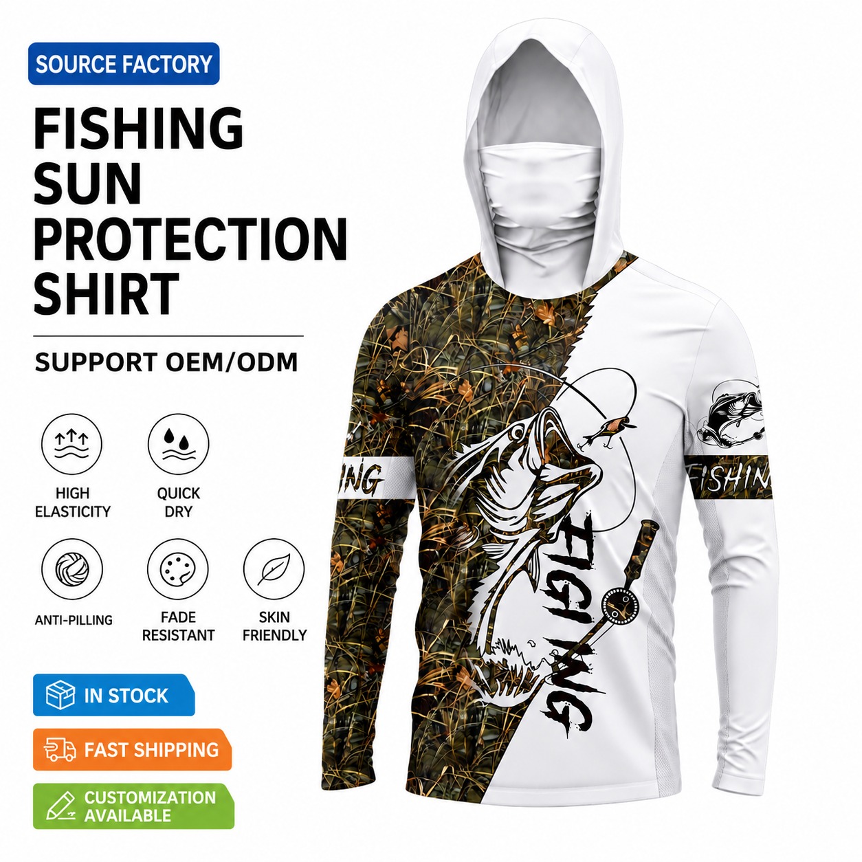 MALFC 1PC Men Hood Fishing Shi - огляд і ціна Fishing Shirt Uv Protection