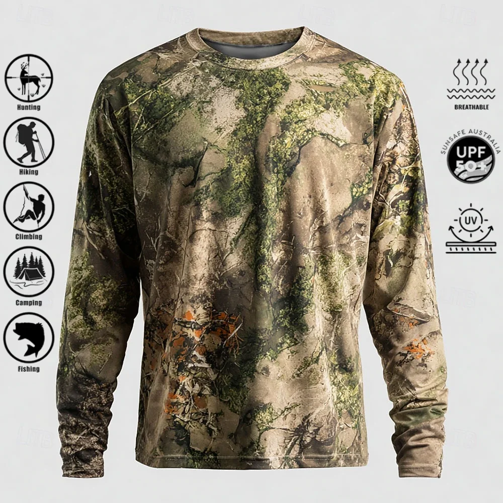 Men Long Sleeve T-shirt Polyes - огляд і ціна Fishing Shirt Uv Protection
