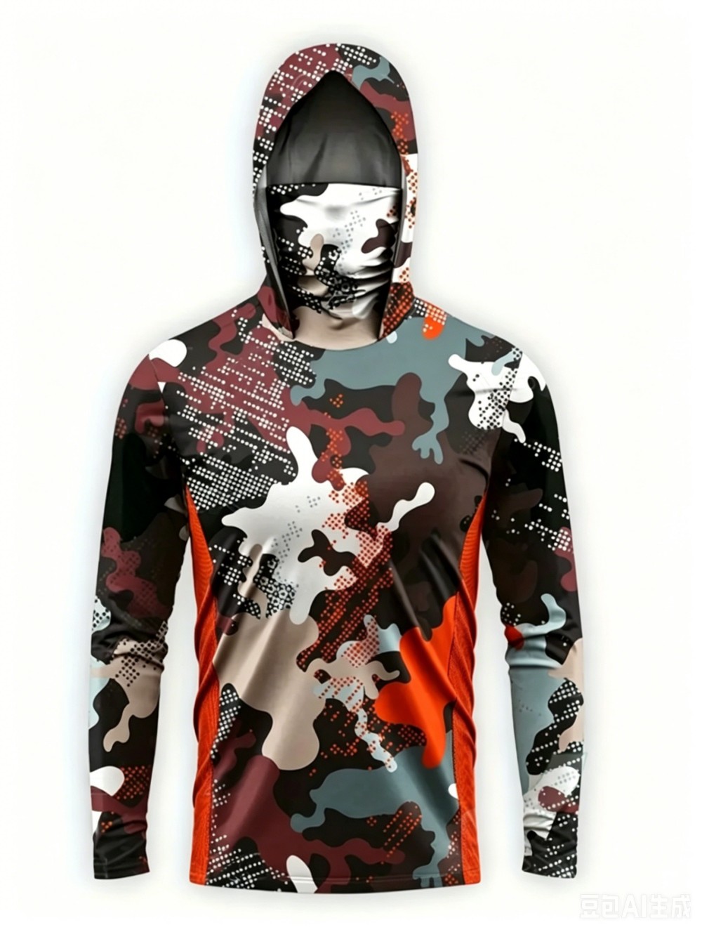 UPF50+ Camo Men Long Sleeve Fi - огляд і ціна Fishing Mask Sun Protection
