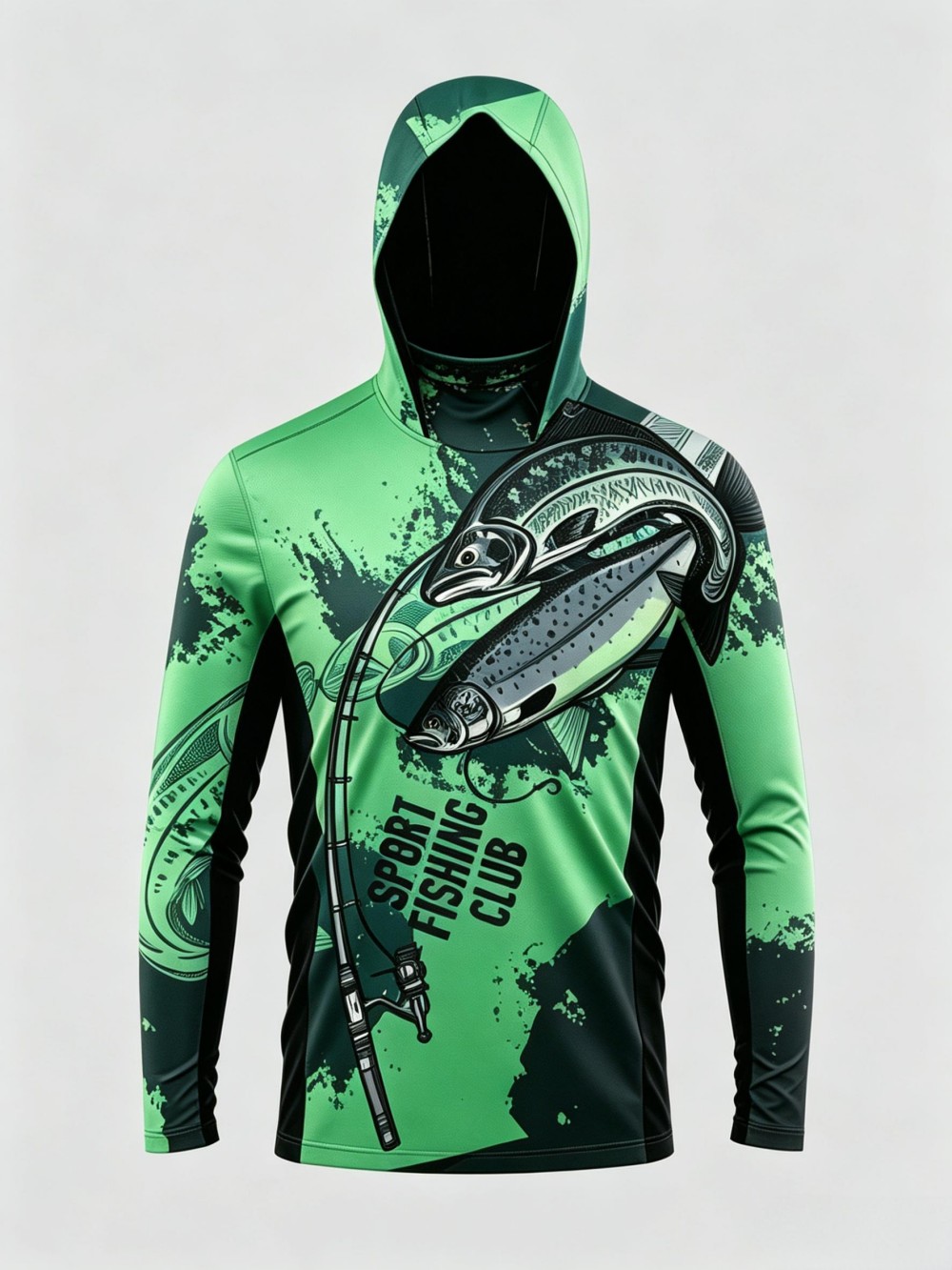UPF50+ Camo Men Long Sleeve Fi - огляд і ціна Fishing Mask Sun Protection